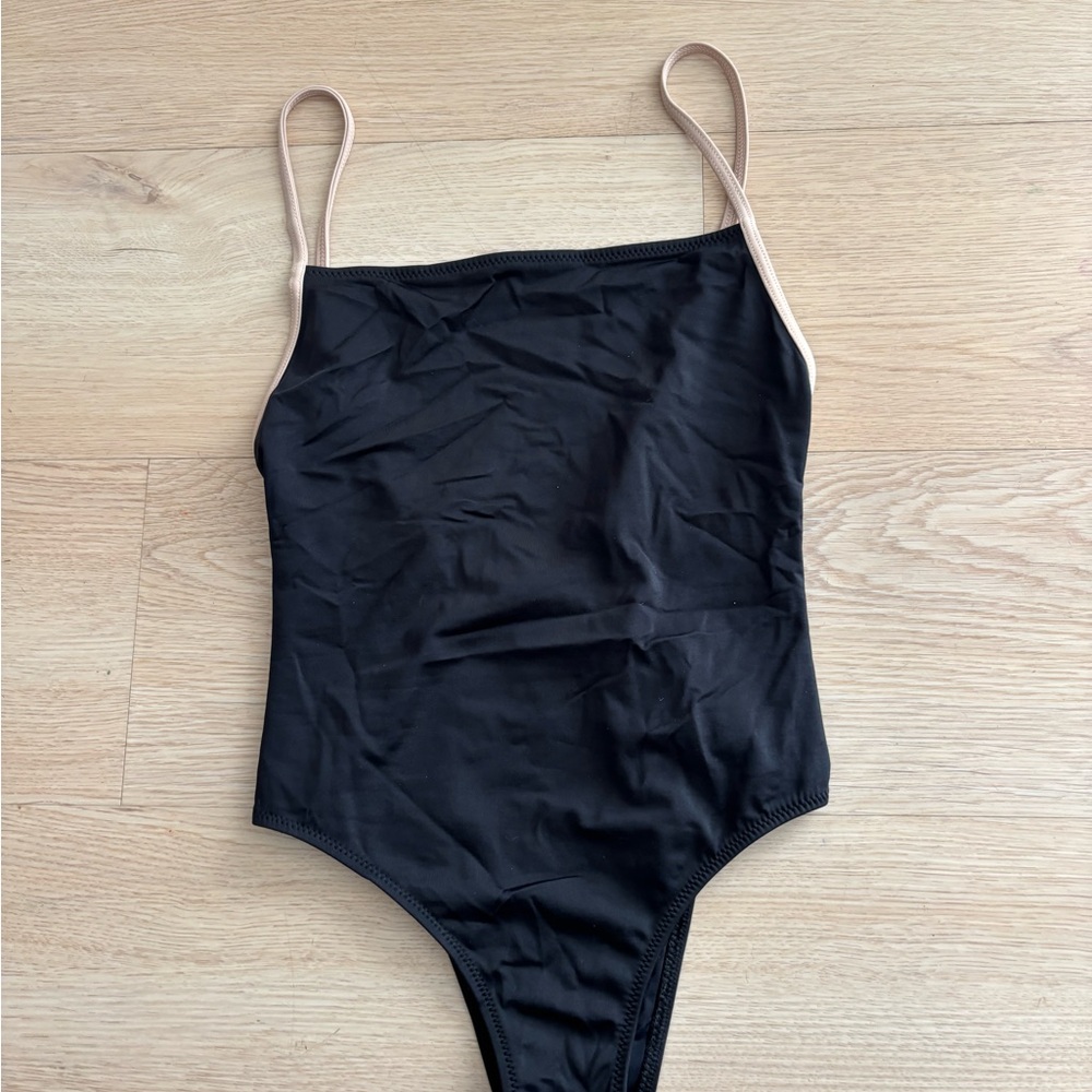 SOLID & STRIPED Black and Nude Swimsuit Women’s XS